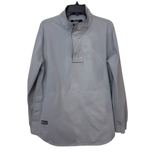 Bylt Basics Men's Elite Fairway Pullover Sweatshirt Large Gray Magnetic Snaps - Picture 1 of 13